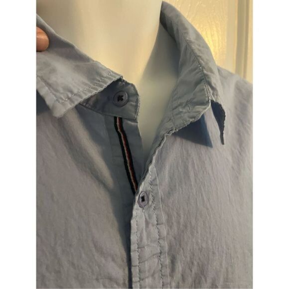Native Code Short Sleeve Light Blue Cotton Button Up. Size 2X - Picture 2 of 5
